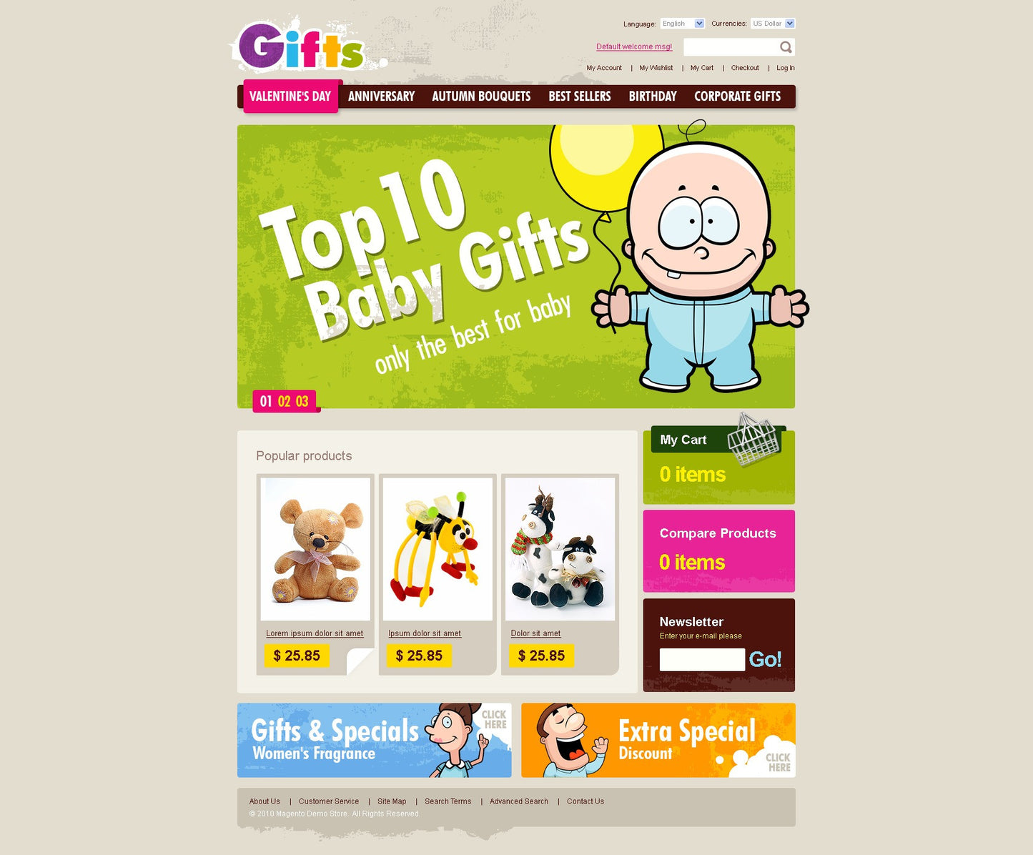 Magento Themes - GoWebBaby.Com