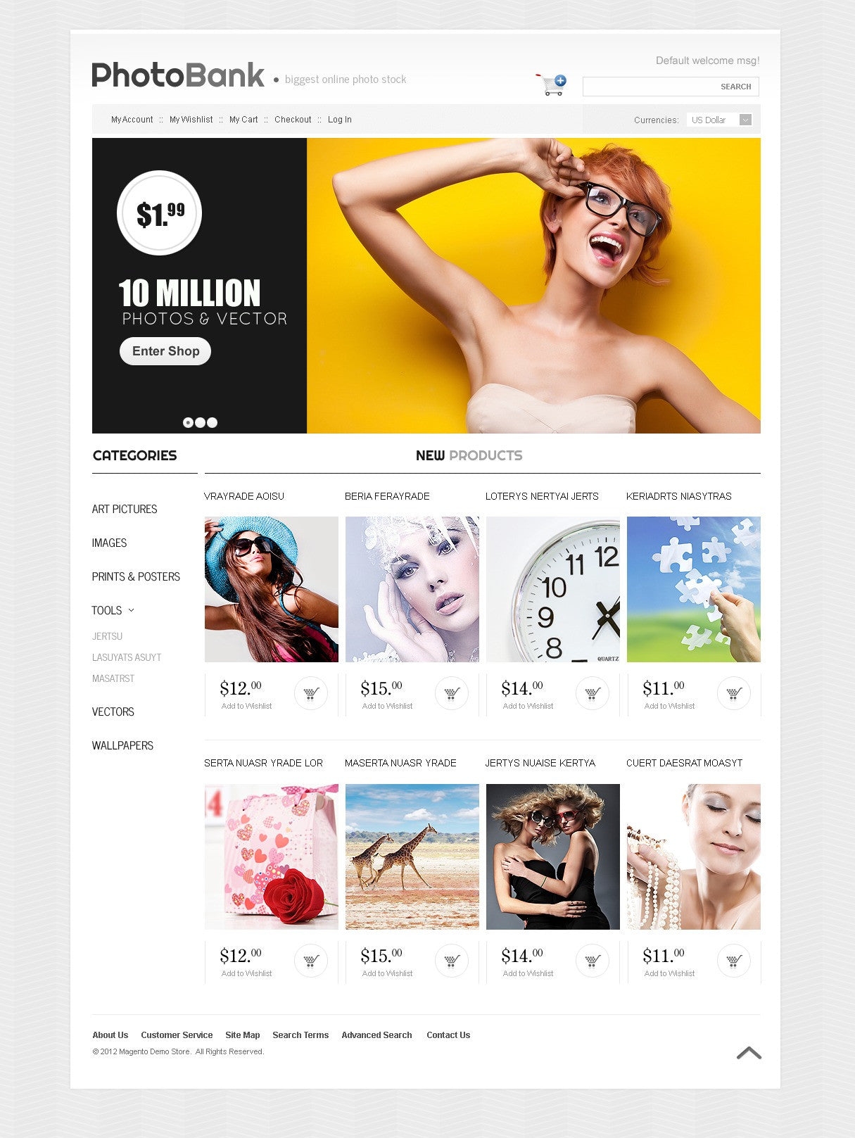 Photo Bank Stock Images Magento Website Design - GoWebBaby.Com