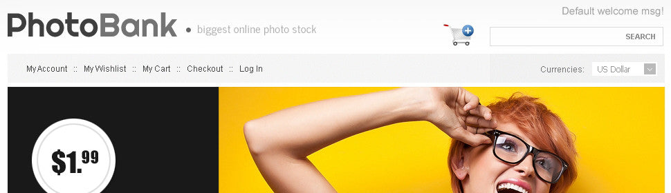 Photo Bank Stock Images Magento Website Design - GoWebBaby.Com