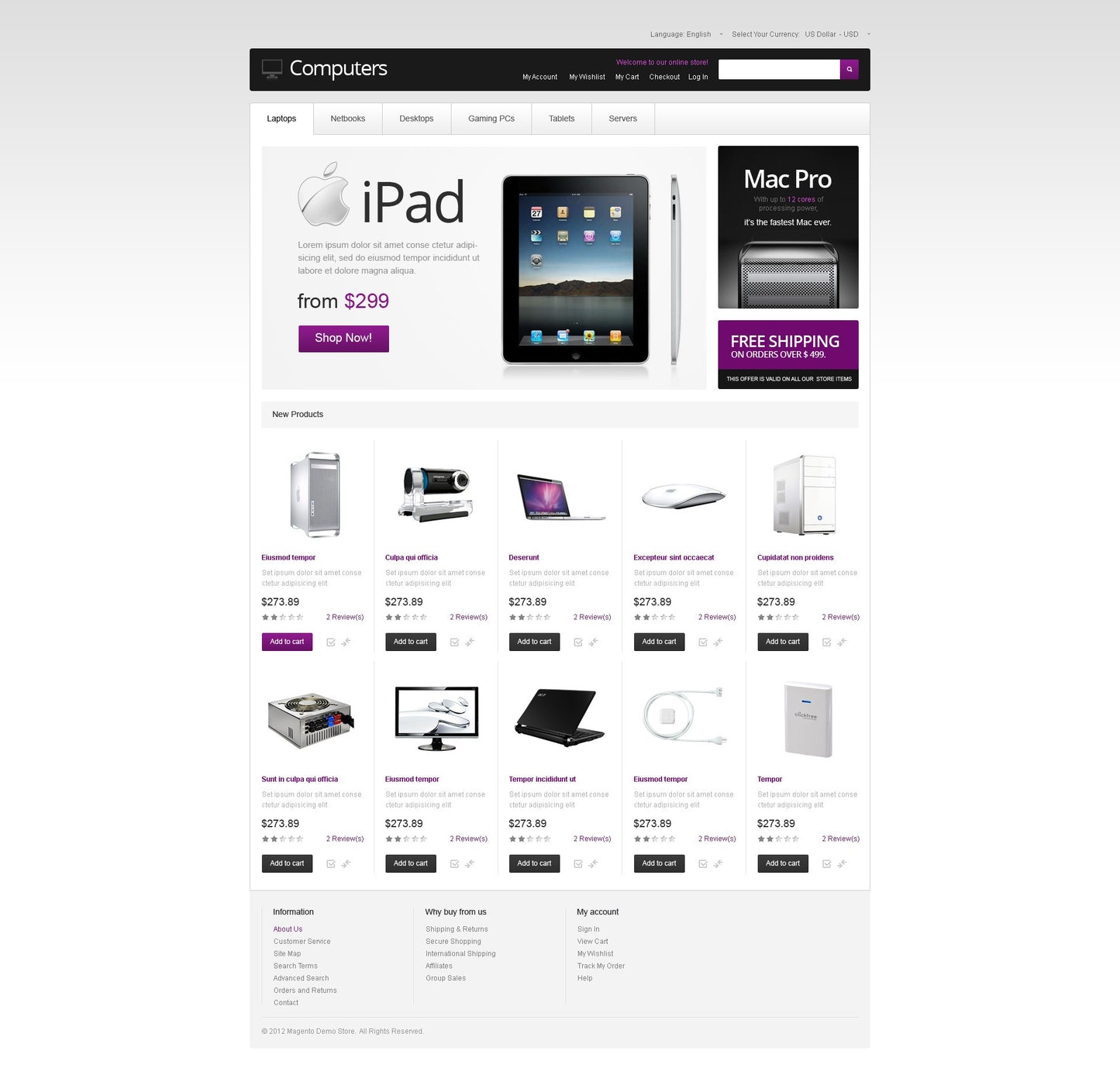 Magento Themes - GoWebBaby.Com