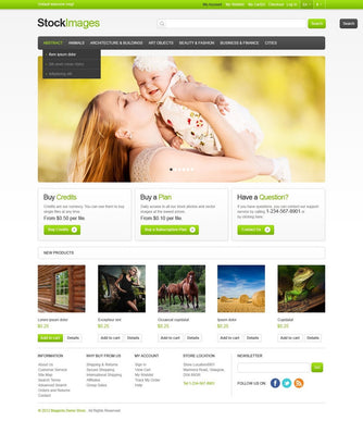 Stock Images Photography Magento Website Design - GoWebBaby.Com