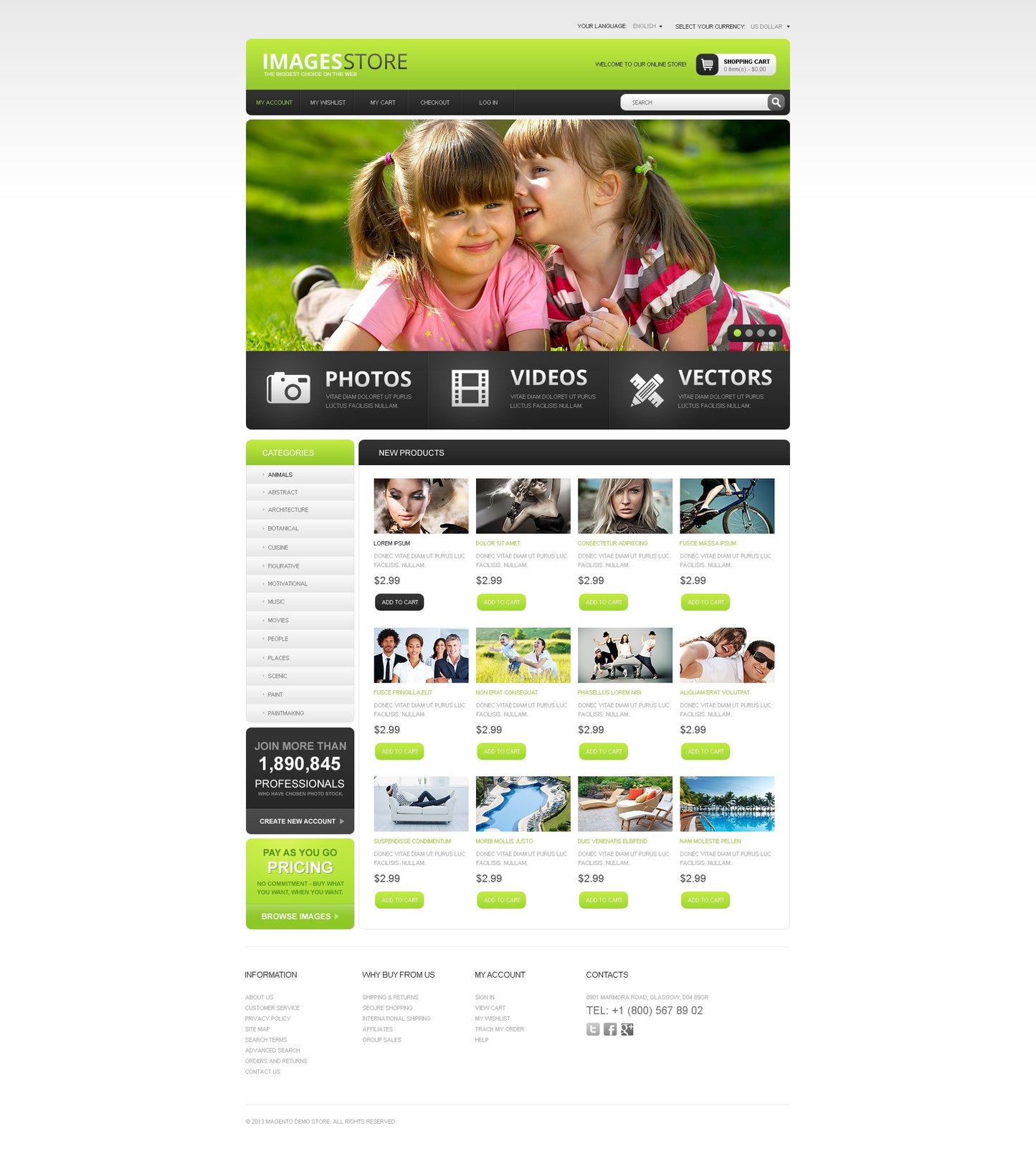 Image Store Magento Website Design - GoWebBaby.Com
