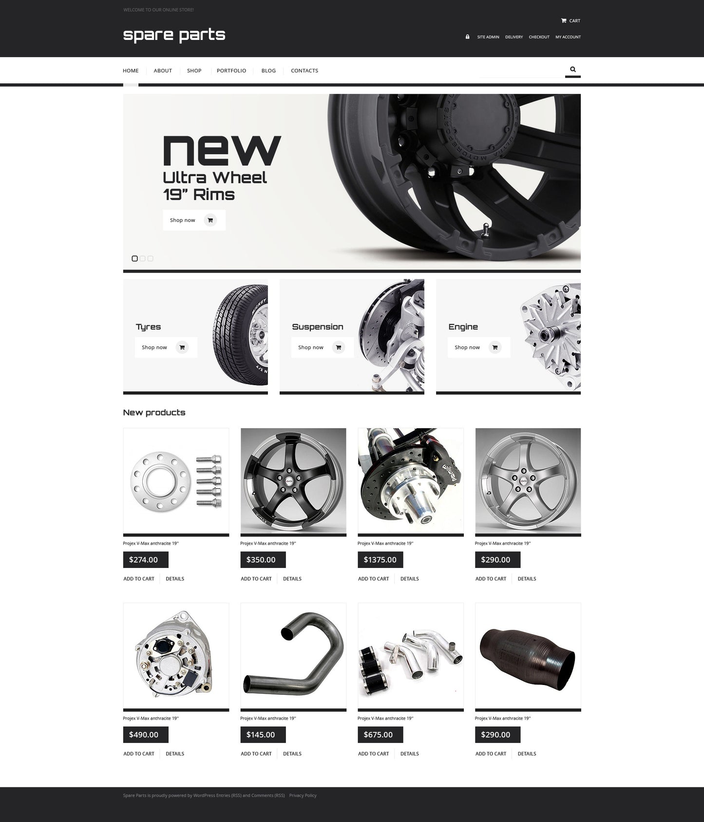 Spare Parts and Tyre WooCommerce Themes - GoWebBaby.Com