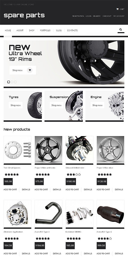 Spare Parts and Tyre WooCommerce Themes - GoWebBaby.Com