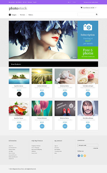 Photo Stock Online Magento Store Design - GoWebBaby.Com