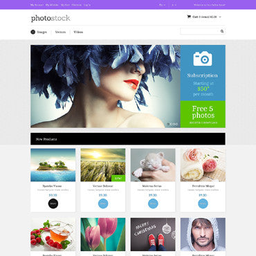 Photo Stock Online Magento Store Design - GoWebBaby.Com