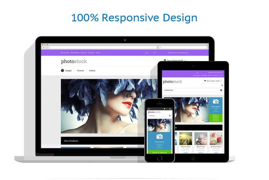 Photo Stock Online Magento Store Design - GoWebBaby.Com