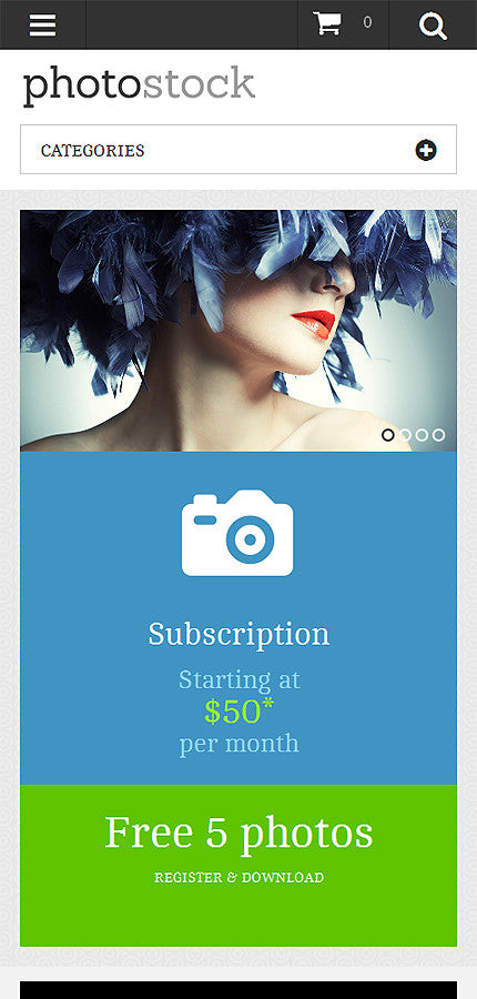 Photo Stock Online Magento Store Design - GoWebBaby.Com