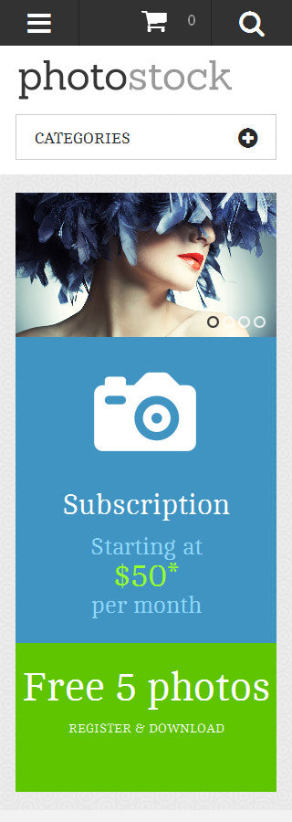 Photo Stock Online Magento Store Design - GoWebBaby.Com