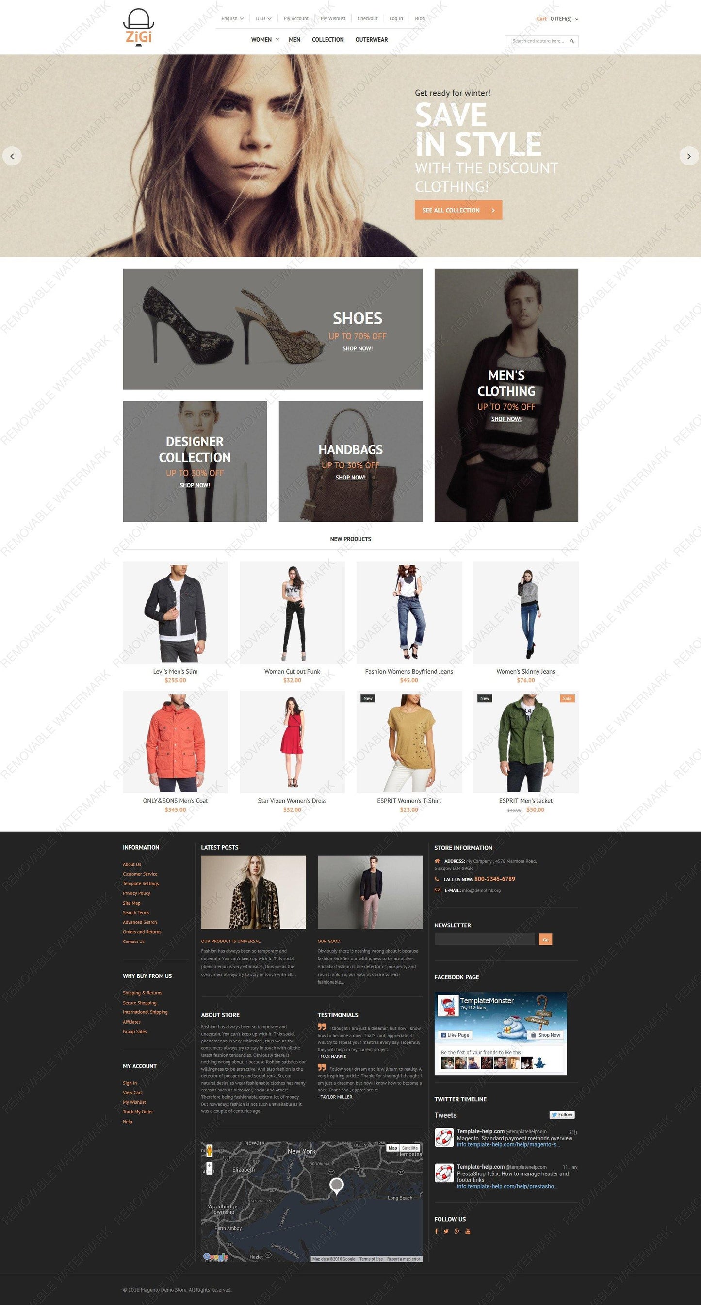 Designer Apparel Store Magento Website Design - GoWebBaby.Com
