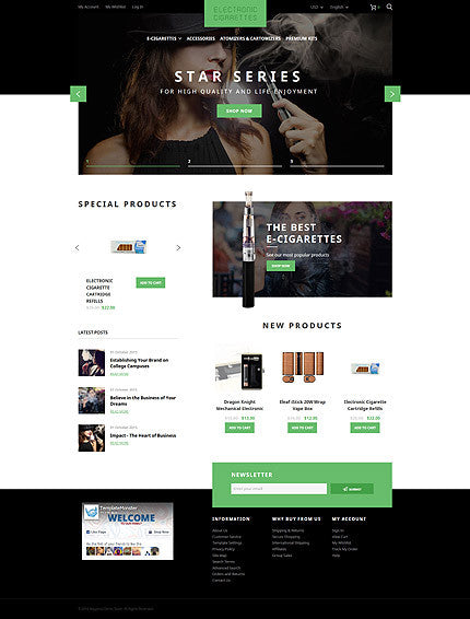 Tobacco Magento Website Design - GoWebBaby.Com