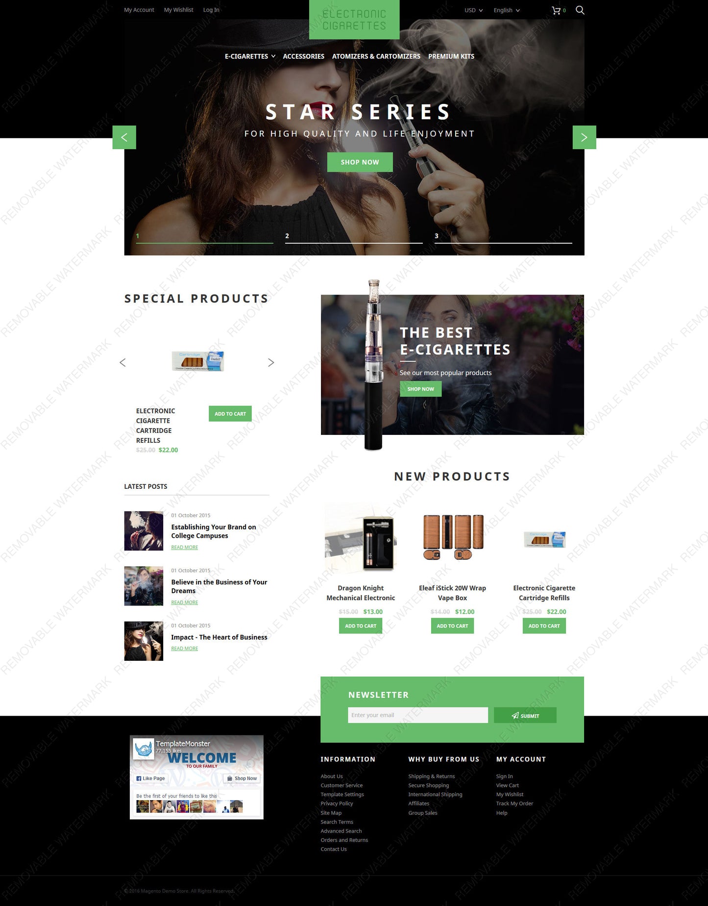 Tobacco Magento Website Design - GoWebBaby.Com