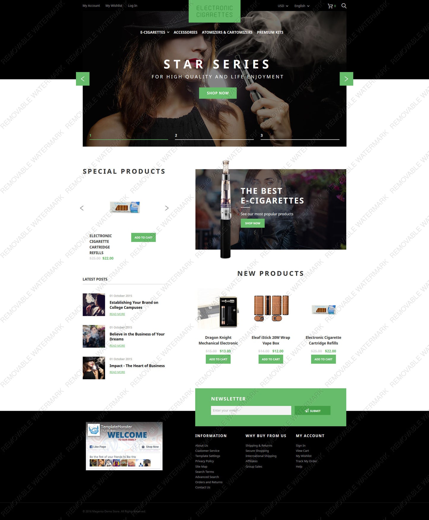 Tobacco Magento Website Design - GoWebBaby.Com
