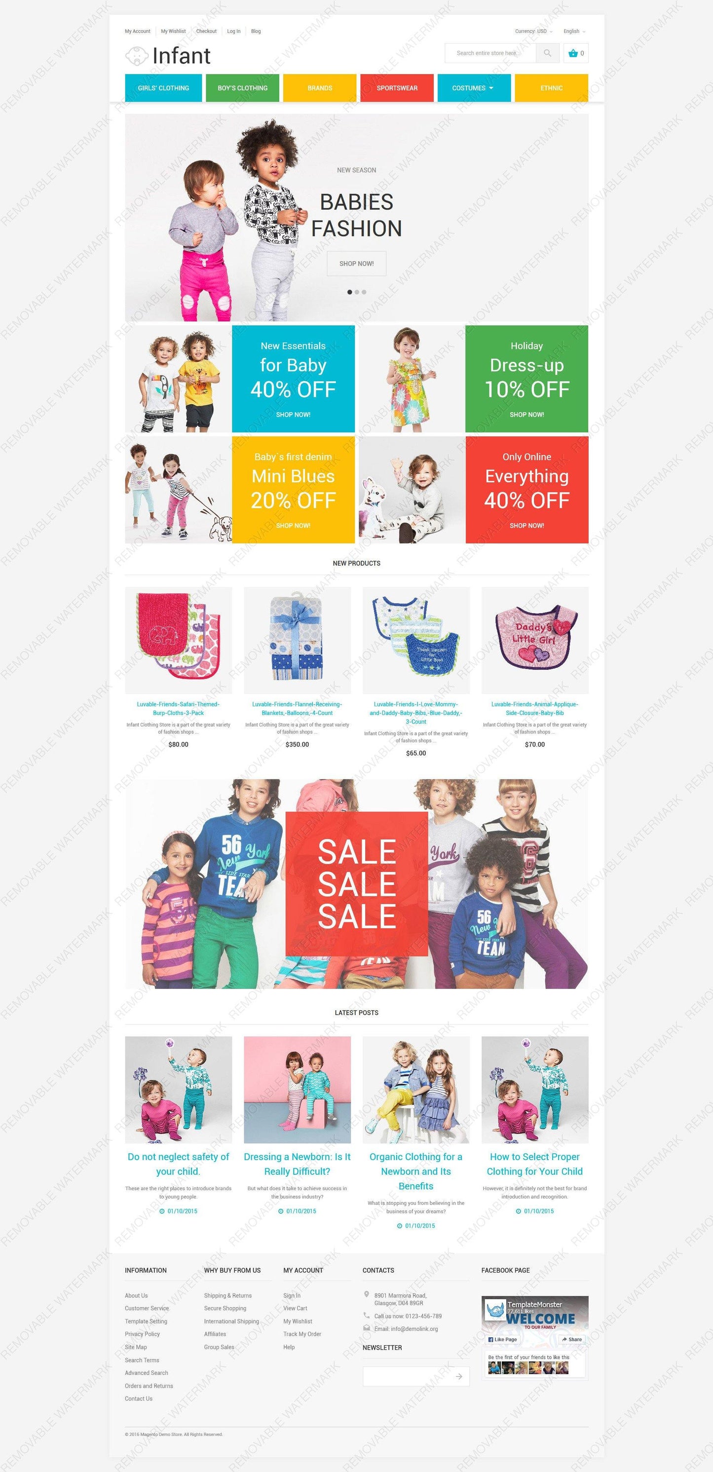 Baby Fashion Magento Website Design - GoWebBaby.Com