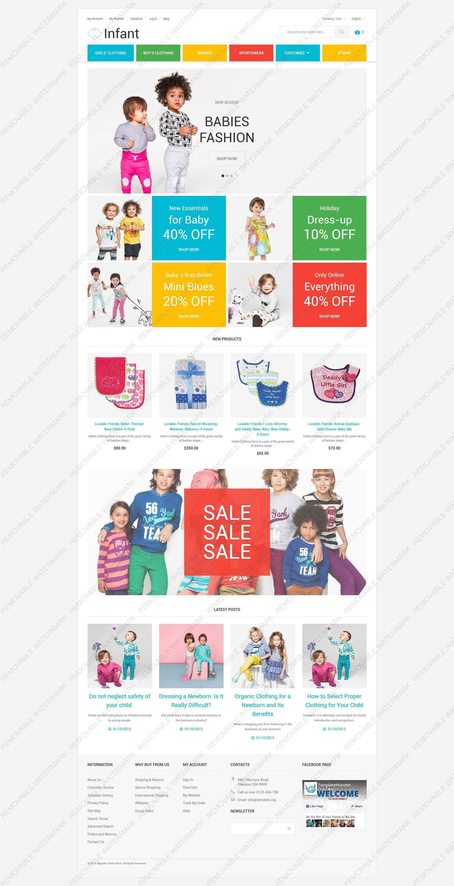 Baby Fashion Magento Website Design - GoWebBaby.Com