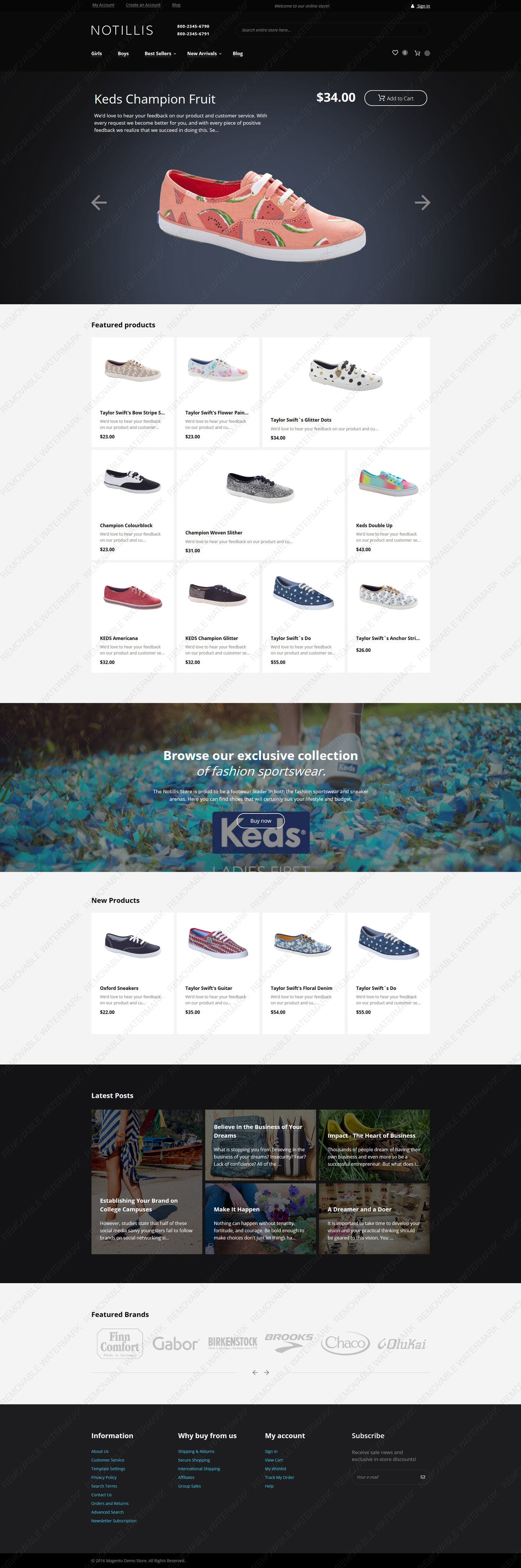 Shoe Store Magento Website Design - GoWebBaby.Com