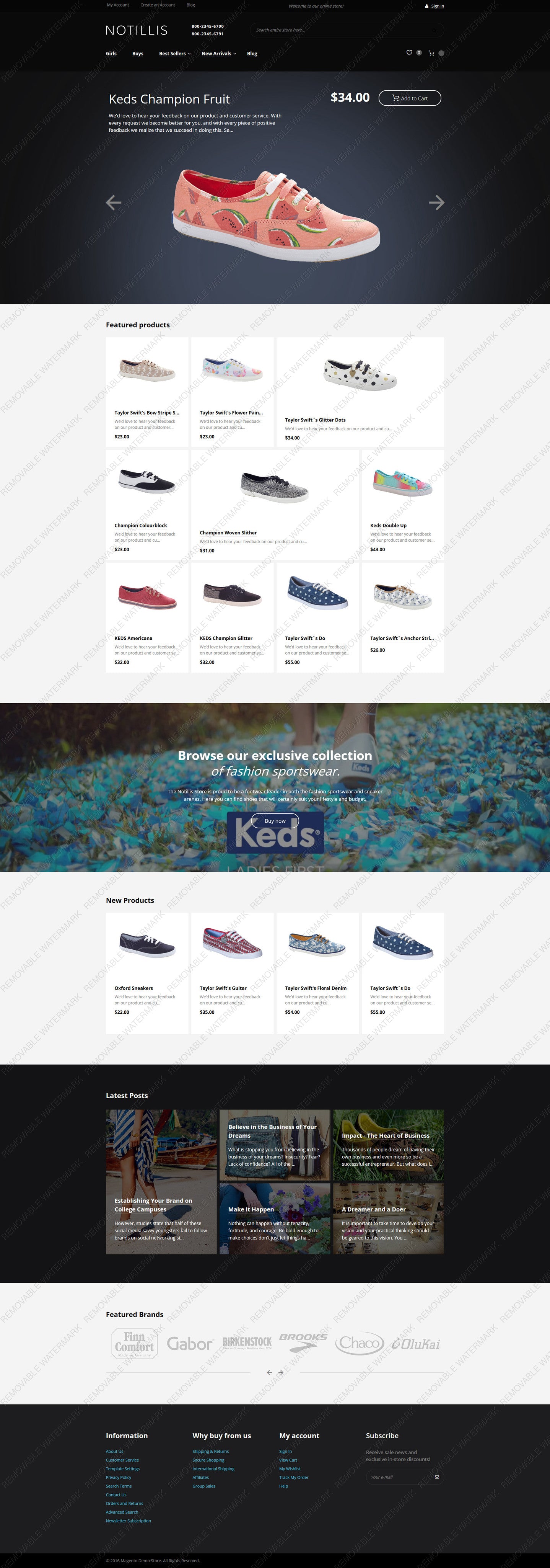 Shoe Store Magento Website Design - GoWebBaby.Com
