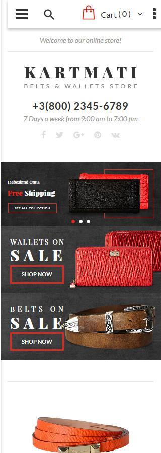 Belts and Wallets Magento Website Design - GoWebBaby.Com