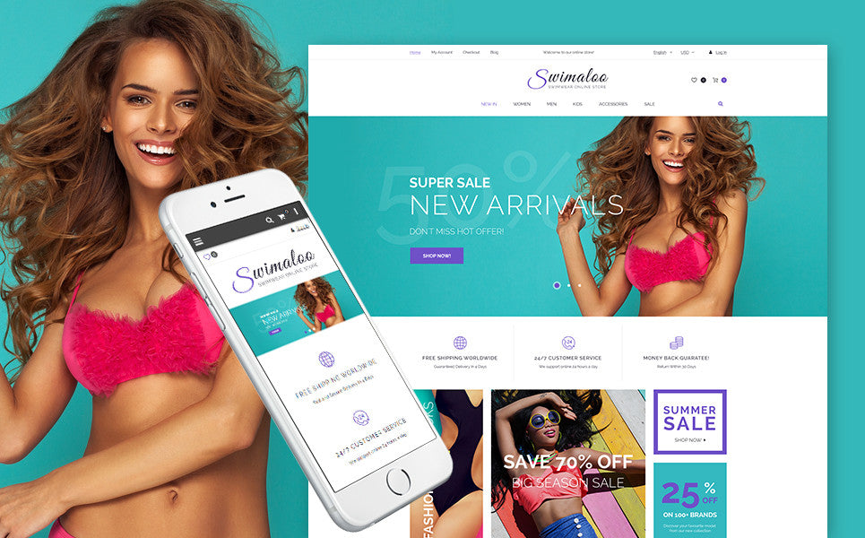 Swimwear Magento Website Design - GoWebBaby.Com