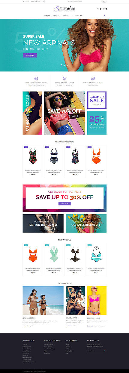 Swimwear Magento Website Design - GoWebBaby.Com