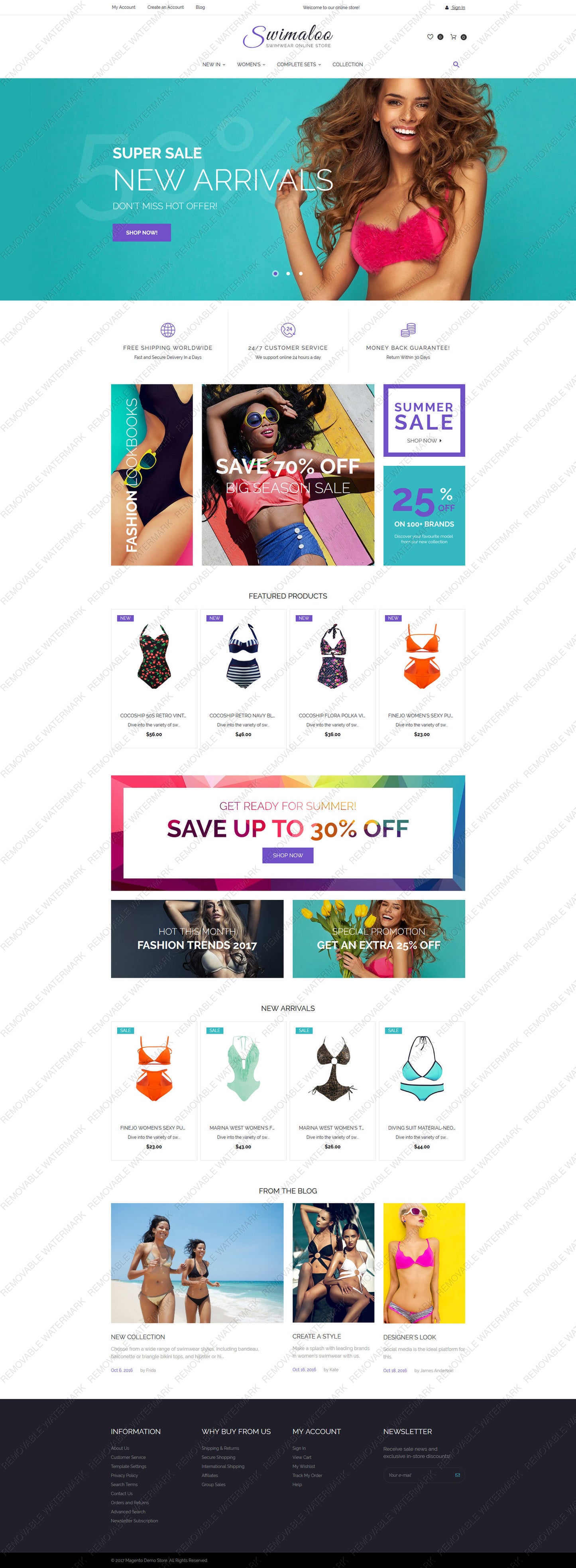 Swimwear Magento Website Design - GoWebBaby.Com