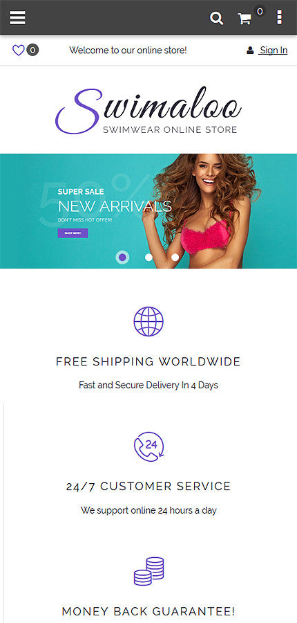 Swimwear Magento Website Design - GoWebBaby.Com