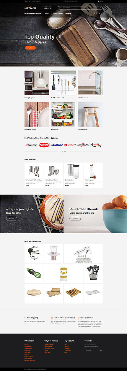 kitchen supplies Magento Website Design - GoWebBaby.Com