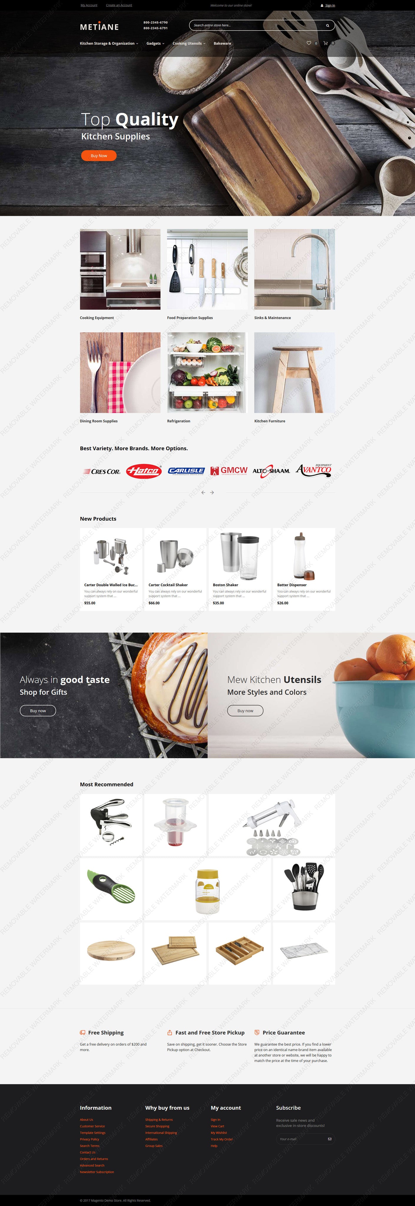 kitchen supplies Magento Website Design - GoWebBaby.Com