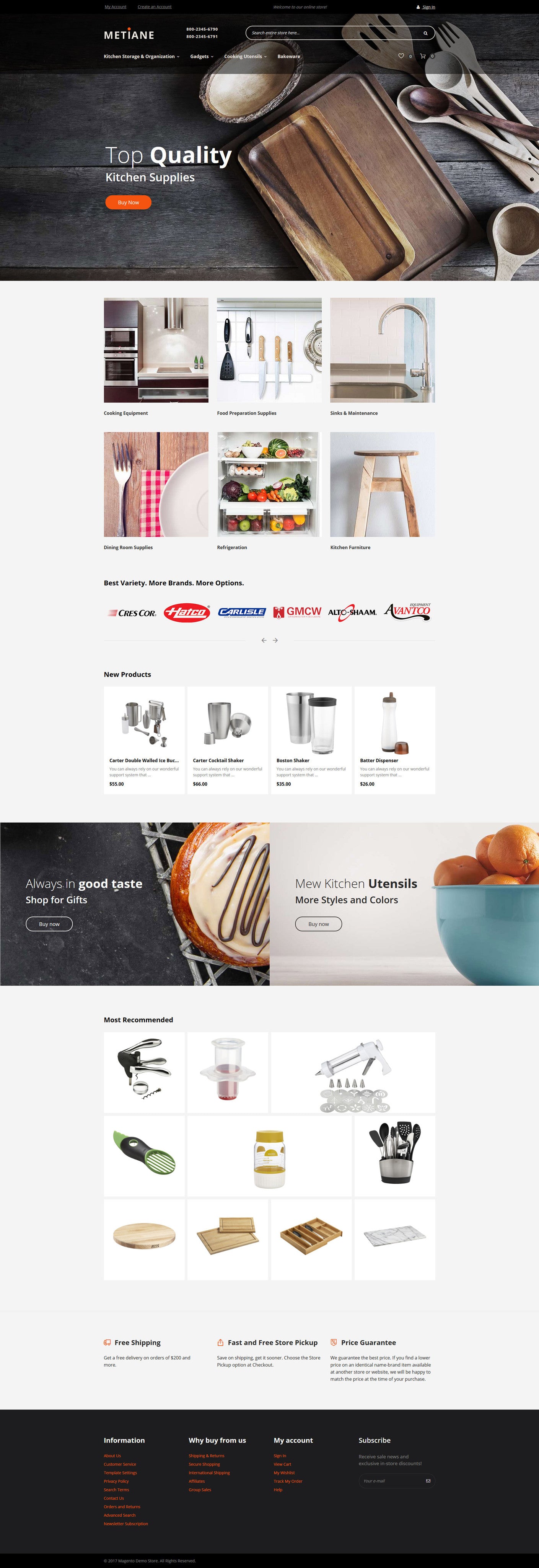 kitchen supplies Magento Website Design - GoWebBaby.Com