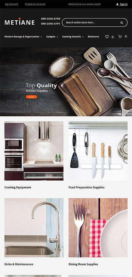 kitchen supplies Magento Website Design - GoWebBaby.Com