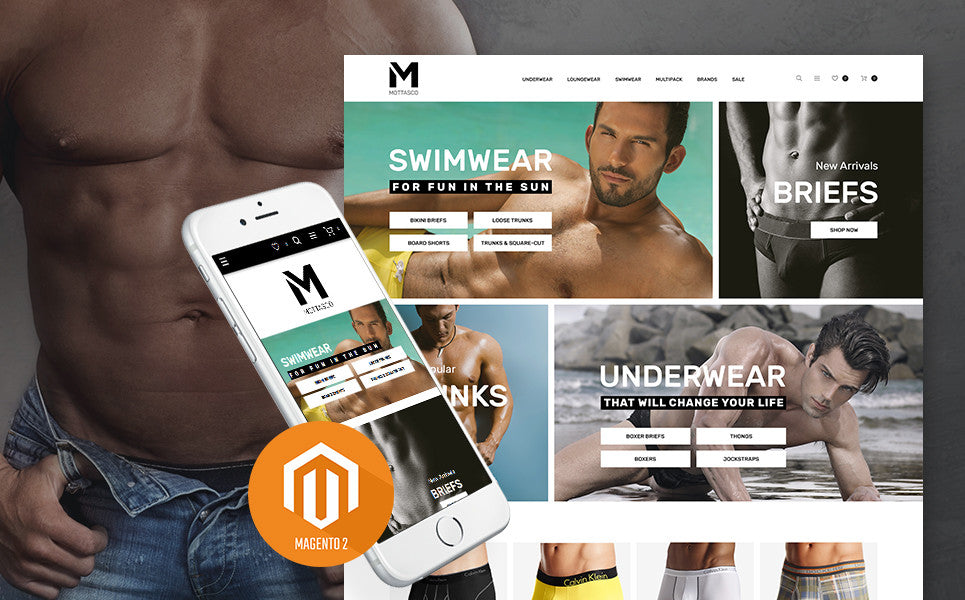 Mens Swimming Clothing - Magento Website Design - GoWebBaby.Com
