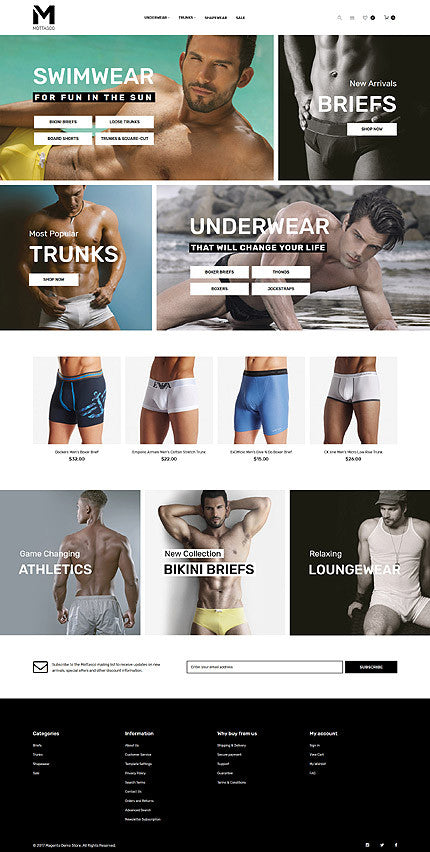 Mens Swimming Clothing - Magento Website Design - GoWebBaby.Com