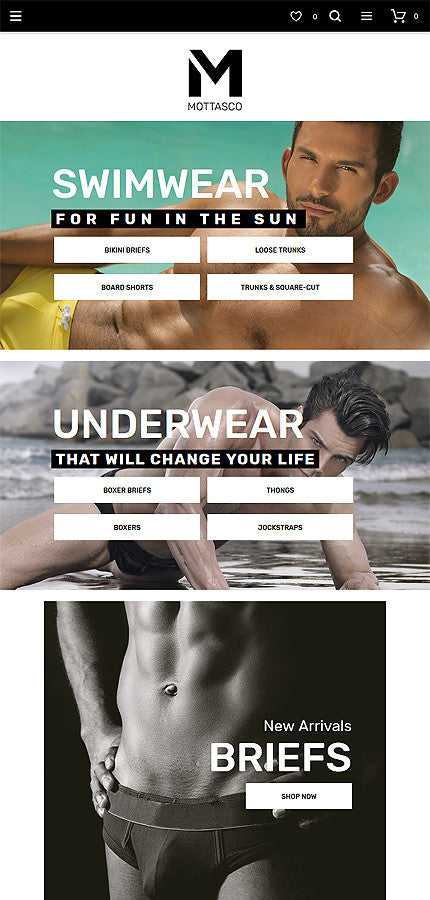 Mens Swimming Clothing - Magento Website Design - GoWebBaby.Com