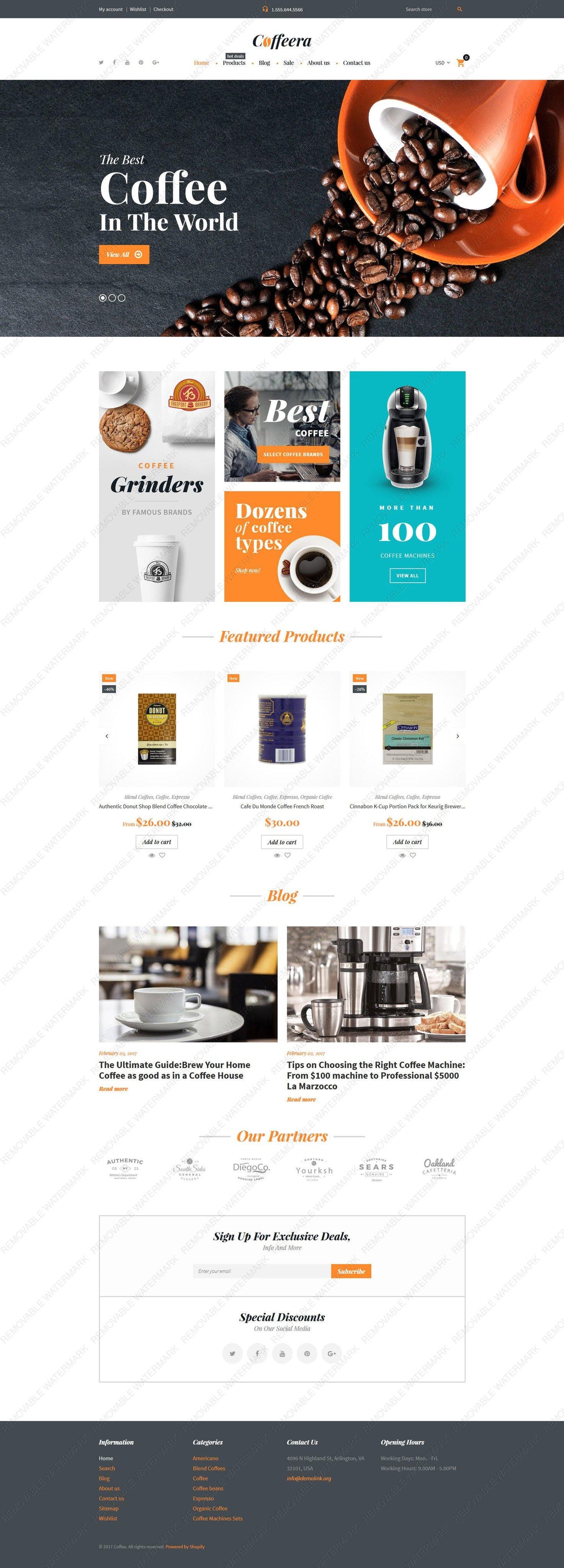Coffee Shop - Shopify Theme - GoWebBaby.Com