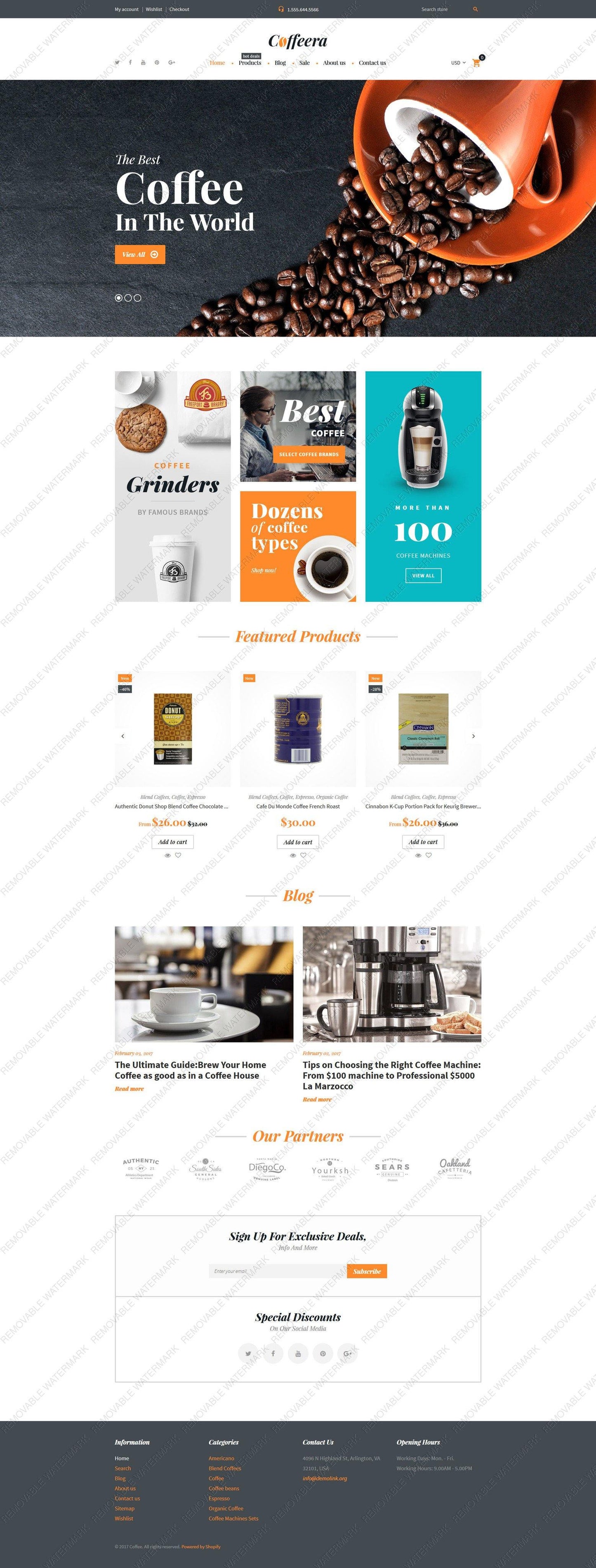 Coffee Shop - Shopify Theme - GoWebBaby.Com