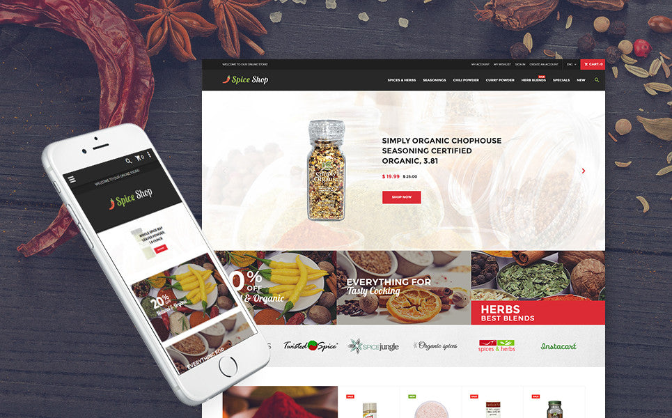 Spice Shop - Magento Website Design - GoWebBaby.Com
