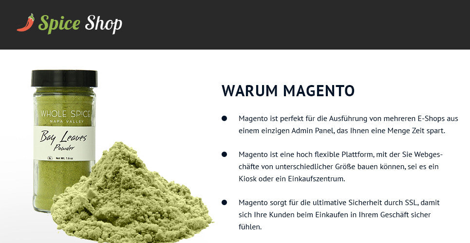 Spice Shop - Magento Website Design - GoWebBaby.Com