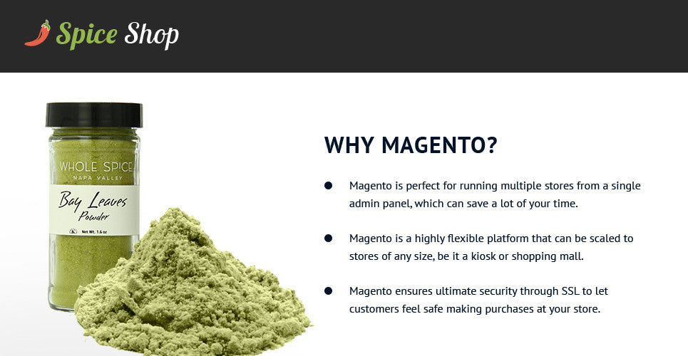 Spice Shop - Magento Website Design - GoWebBaby.Com