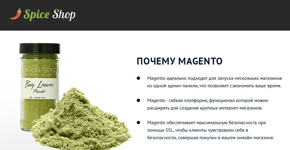 Spice Shop - Magento Website Design - GoWebBaby.Com