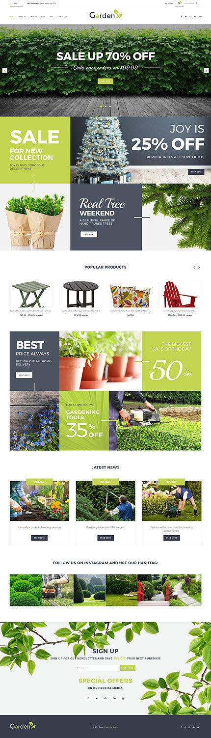 Garden Products Website - Shopify Themes - GoWebBaby.Com