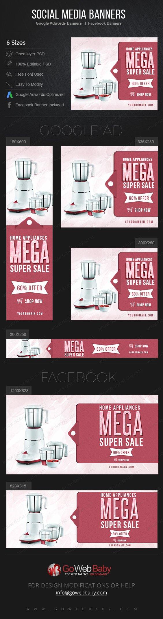 Google Adwords Display Banner With Facebook Banners - Electronics For Website Marketing - GoWebBaby.Com