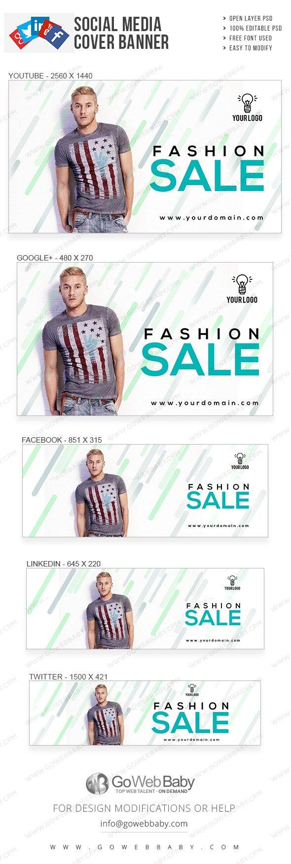 Fashion Sale Social Media Cover Banner for website marketing - GoWebBaby.Com