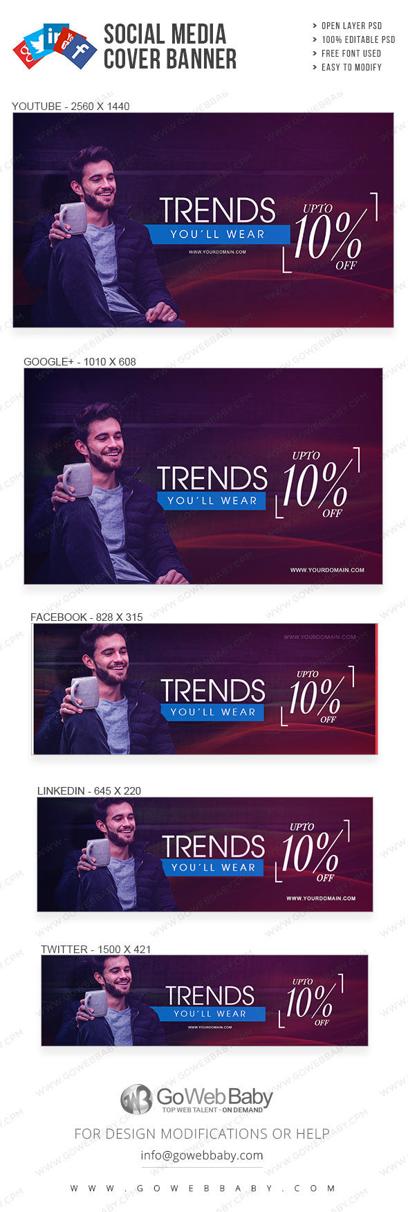 Social Media Cover Banner - Outfit You'll Wear For Website Marketing - GoWebBaby.Com