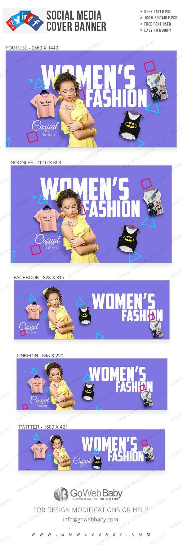 Social Media Cover Banner - Women's Trends For Website Marketing - GoWebBaby.Com