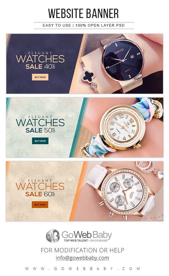 Website Banners - Elegant Watch Collection For Website Marketing - GoWebBaby.Com