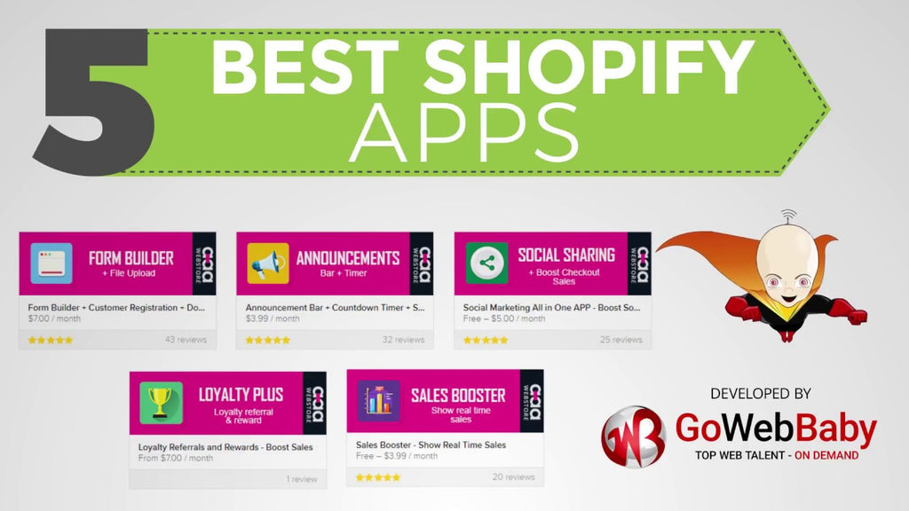 5 best Shopify Apps developed by Gowebbaby