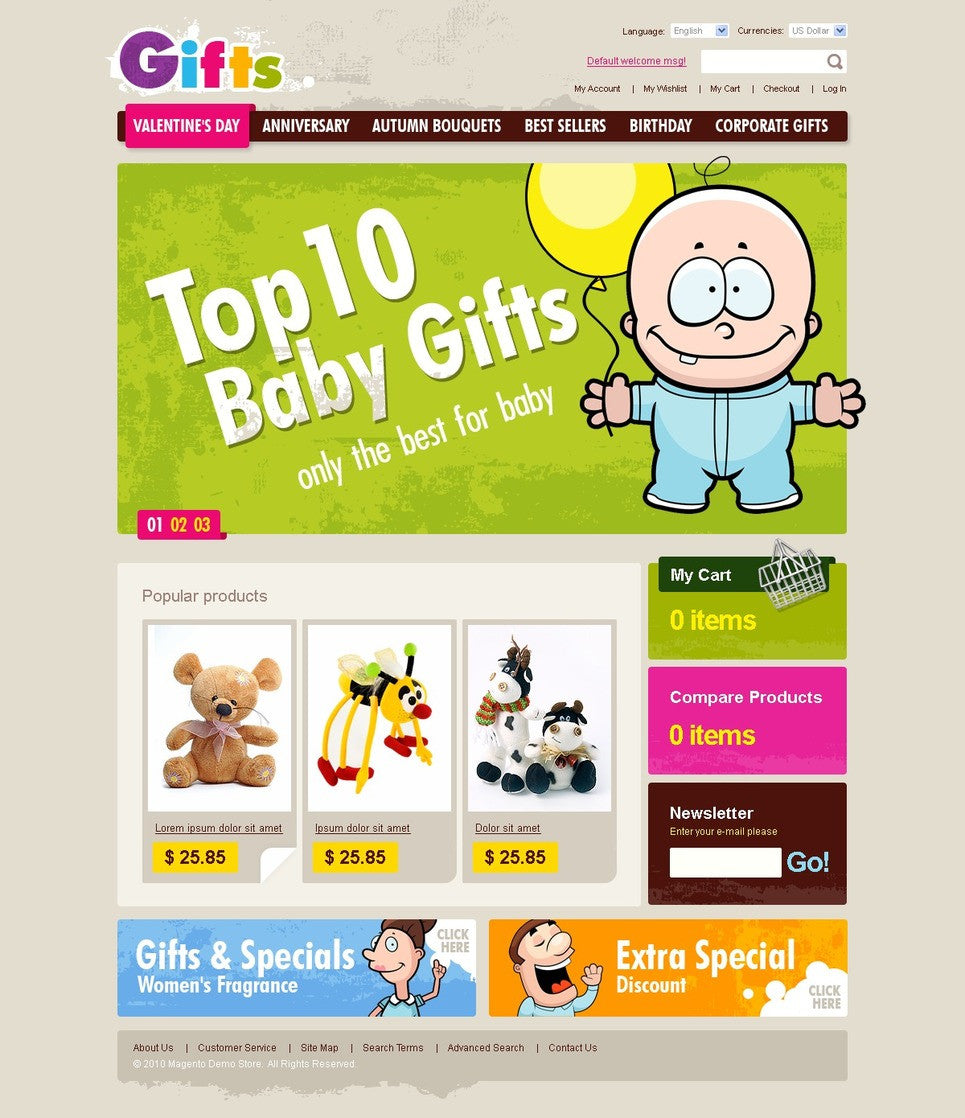 Magento Themes - GoWebBaby.Com