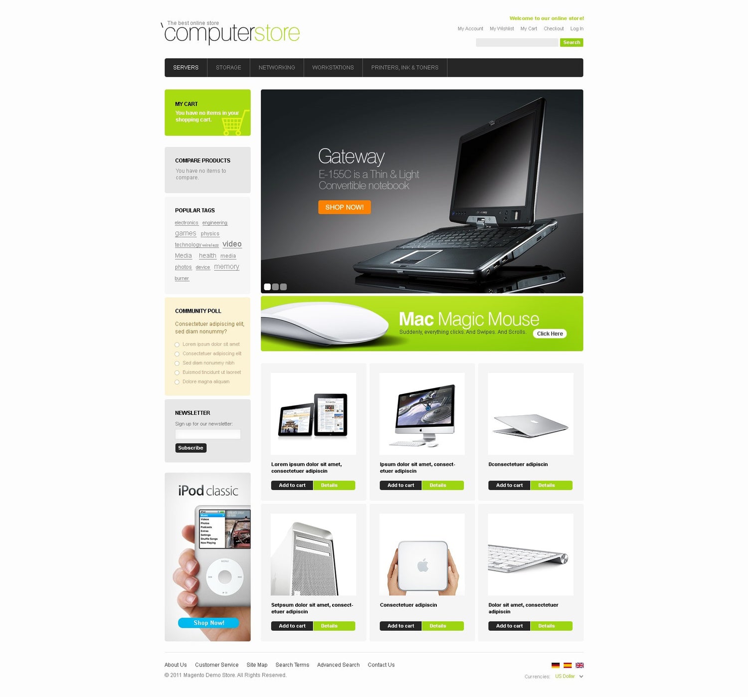 Magento Themes - GoWebBaby.Com