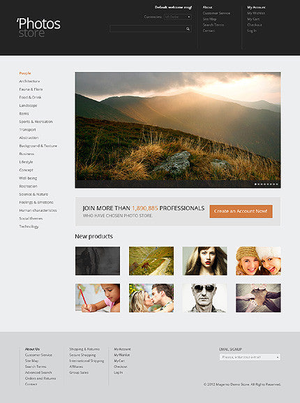 Photos Store Magento Website Design - GoWebBaby.Com