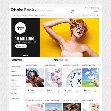 Photo Bank Stock Images Magento Website Design - GoWebBaby.Com